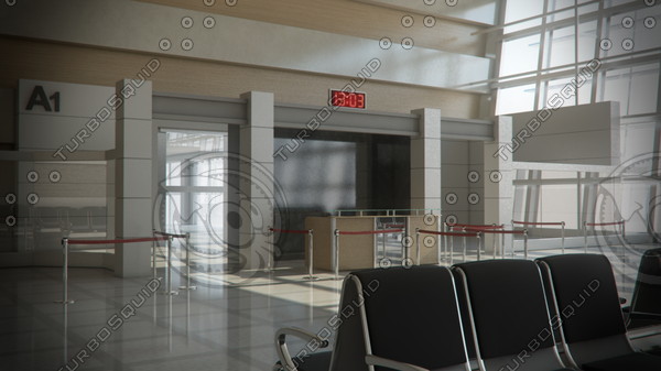 3d departures lounge model - Departures Lounge by tridiART
